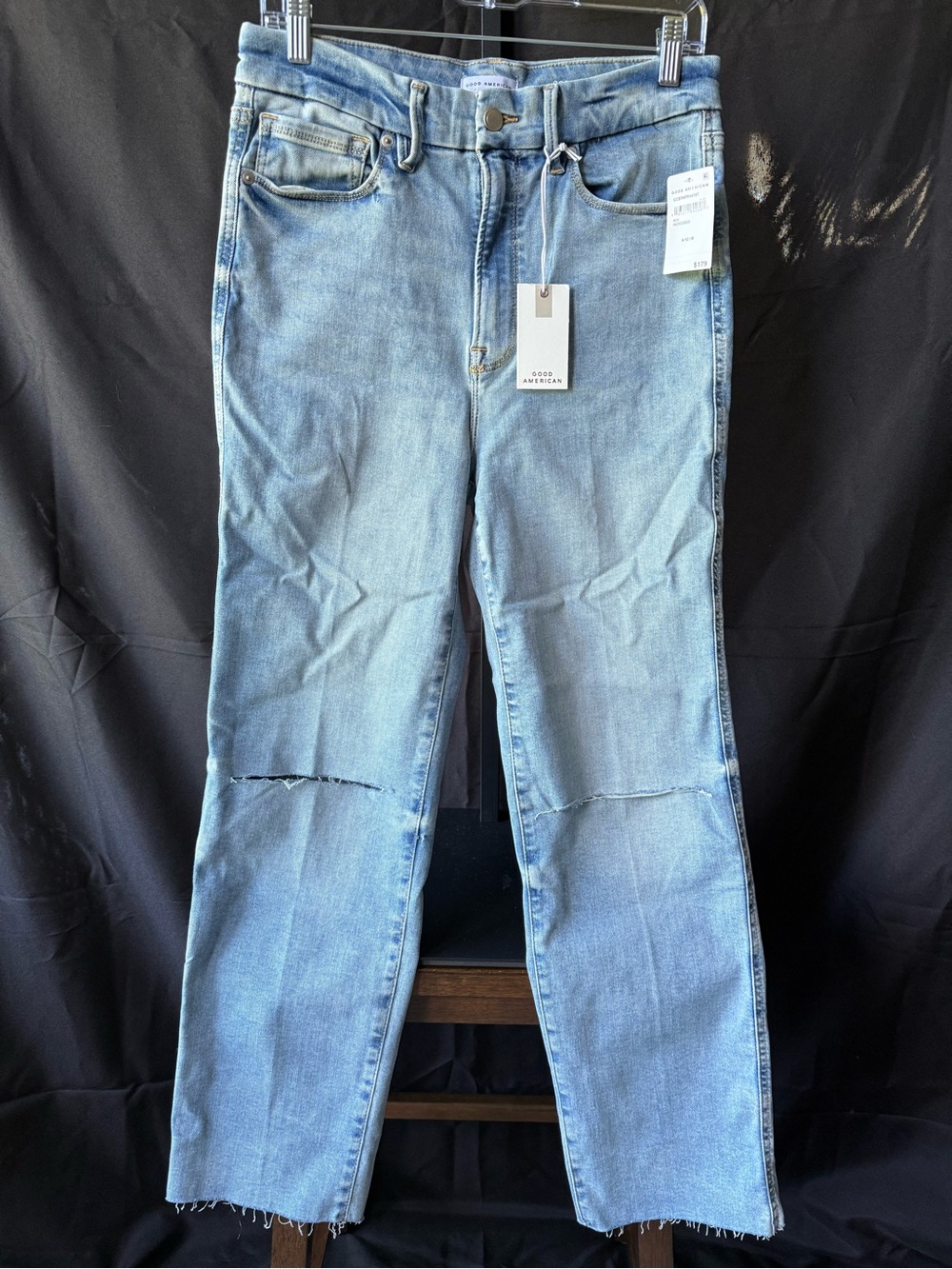 Good American Light Wash Straight-Leg Jeans